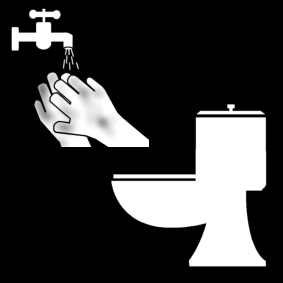 wash hands after going to the toilet